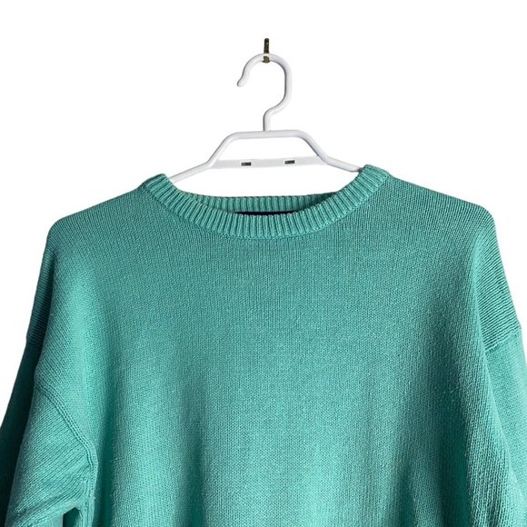 Bay Club Women's Vintage Teal Crewneck Knit Sweater - Picture 2 of 8
